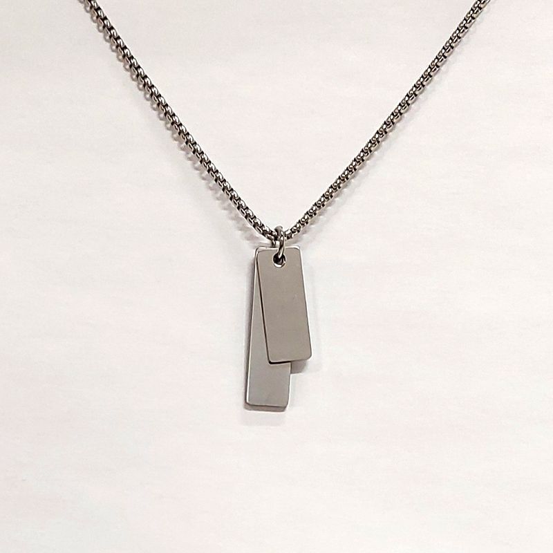 Stainless Steel Double Pendant Necklace