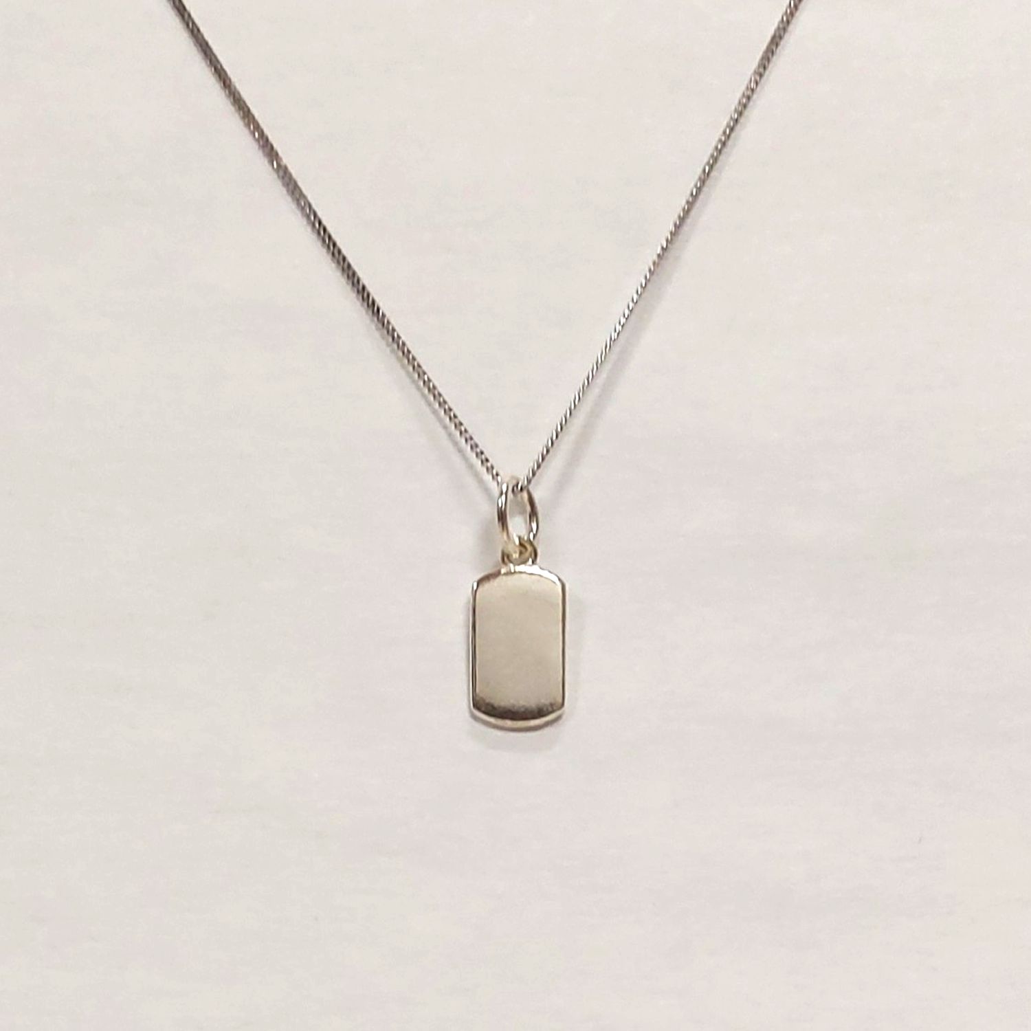 Sterling Silver Mini Tag Necklace