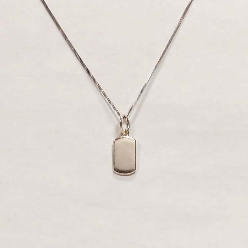 Sterling Silver Mini Tag Necklace