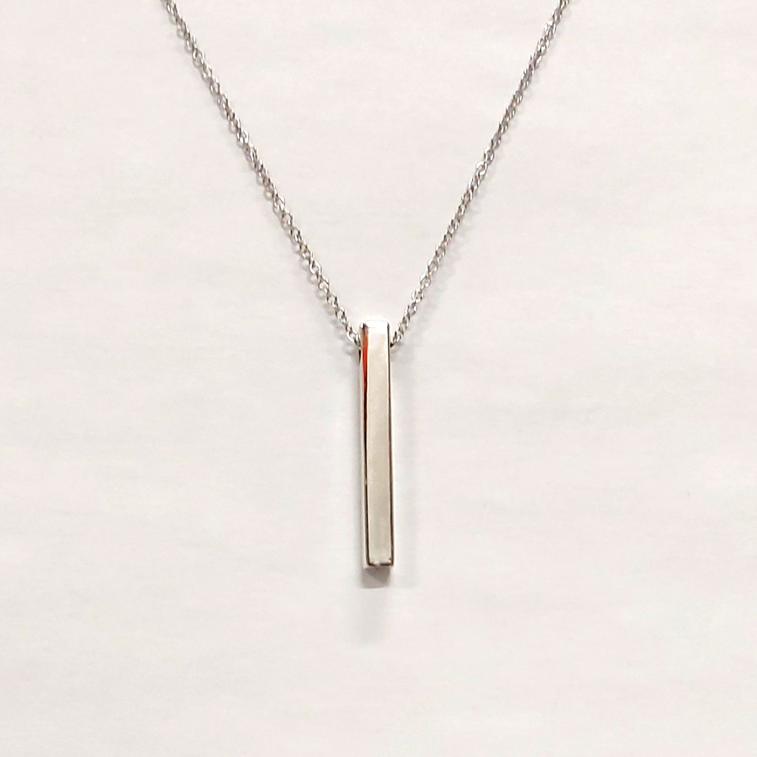 Sterling Silver Rectangle Necklace