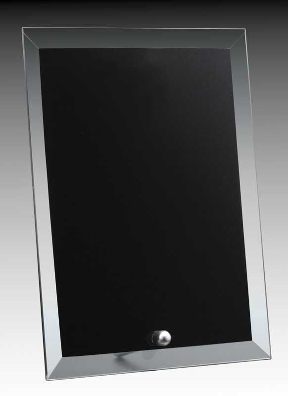 Glass Plaque Black with Pin, 7″ x 5″
