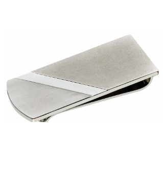 Silver money clip with diagonal line