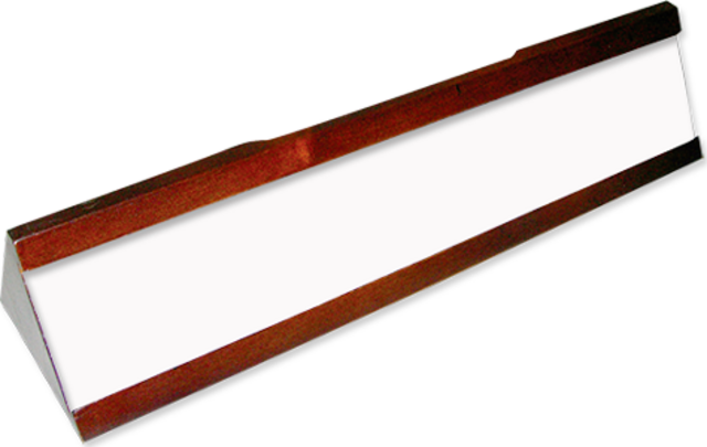 Customizable Mahogany Name Plate Holder W/Aluminum Insert