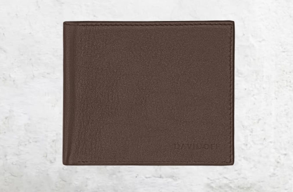 ESSENTIALS Brown Leather 2 Pocket Wallet