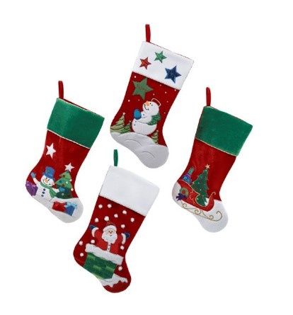 20.5" SANTA/SNOWMAN/SLEIGH STOCKING, Picture: Santa
