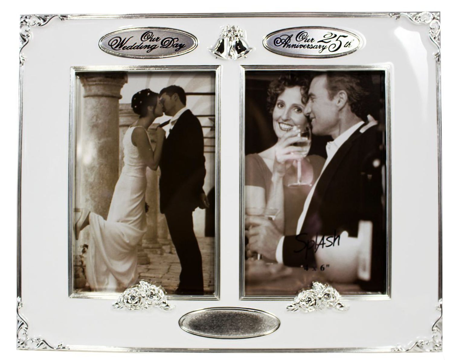 Double Frame On Our Wedding Day and 25th Anniversary