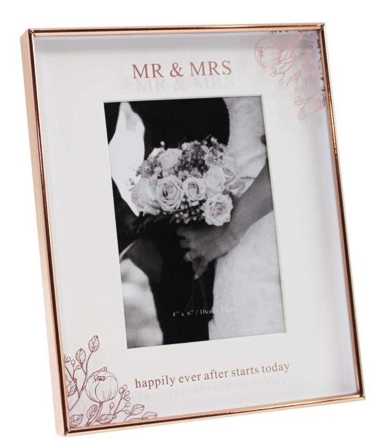 4x6" ROSE GOLD MIRROR FRAME- 'MR '"' MRS'