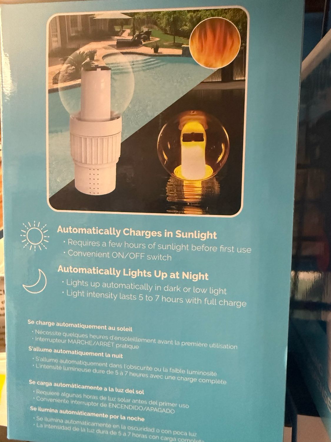Solar LED Light-up Torch Flame Chlorinator