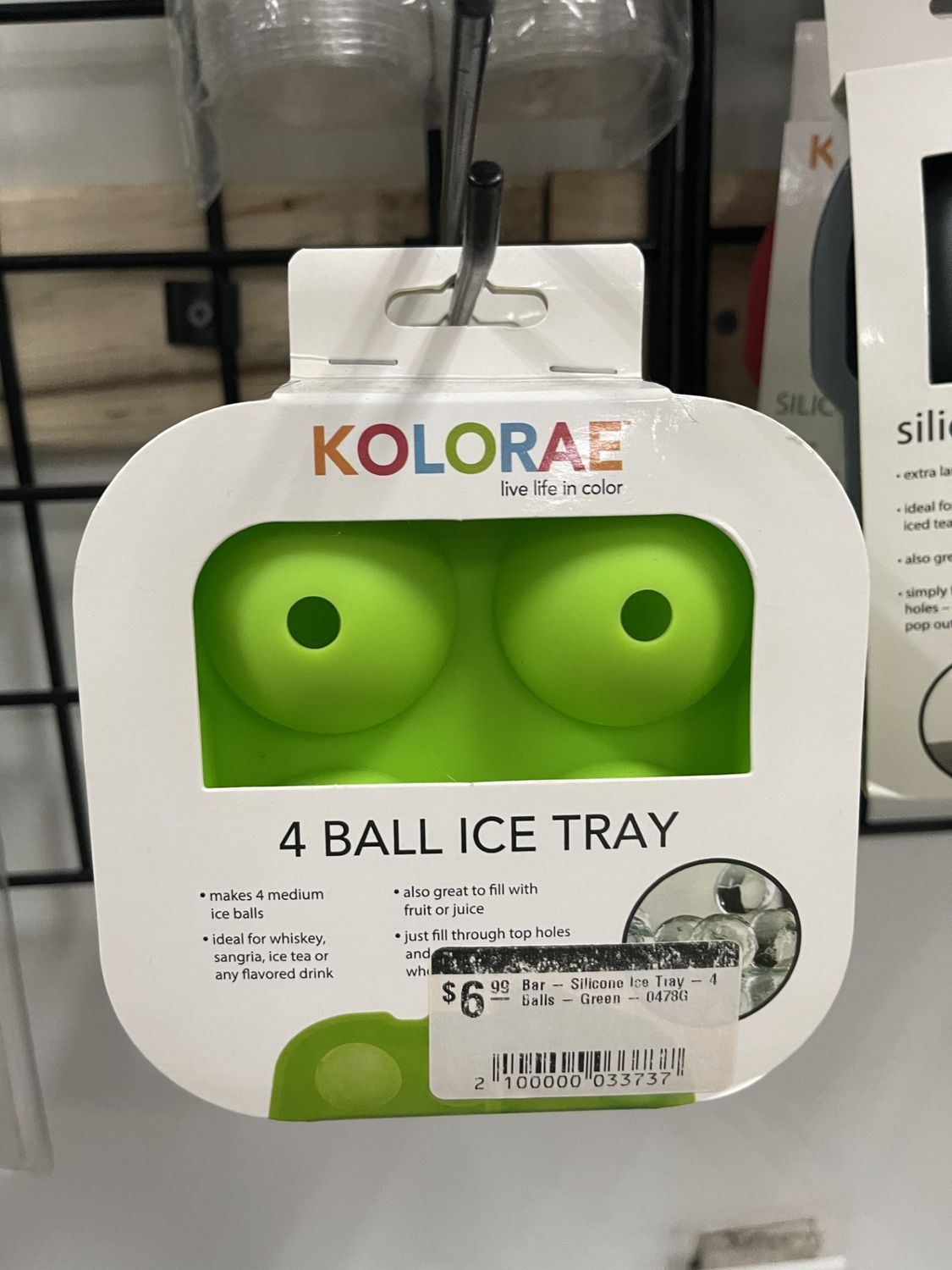 Bar - Silicone Ice Tray - 4 Balls - Green - 0478G