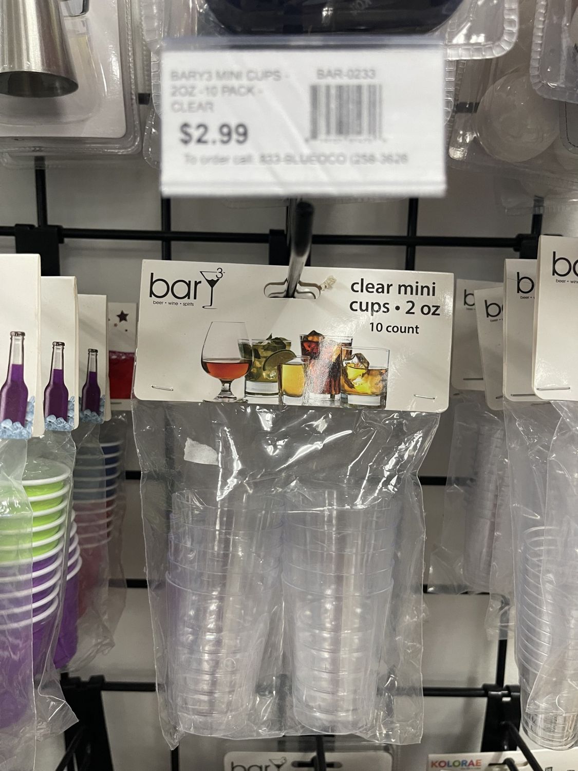 Bar - Mini Cups - 2oz - Clear - 10pc - 0233