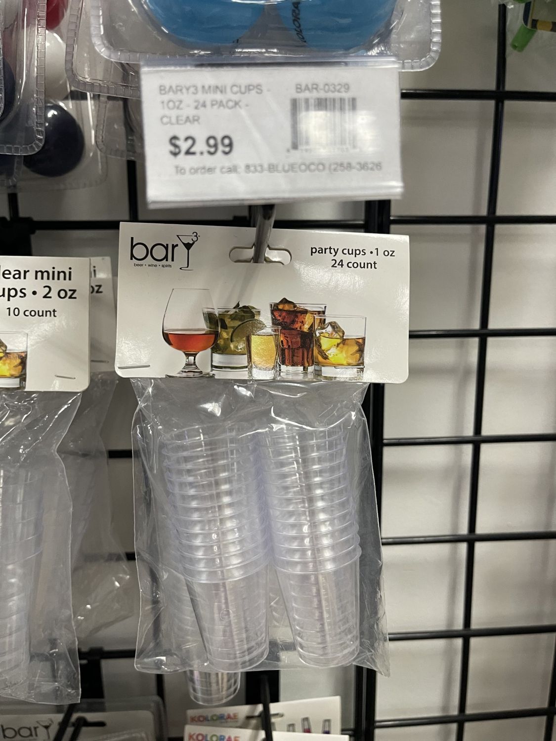 Bar - Mini Cups - 1oz - 24pc - Clear - 0329