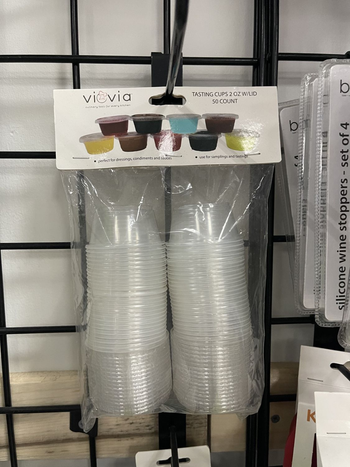 Bar - Viovia Tasting Cups w/ Lid - 2oz - 50ct - Clear - 0372