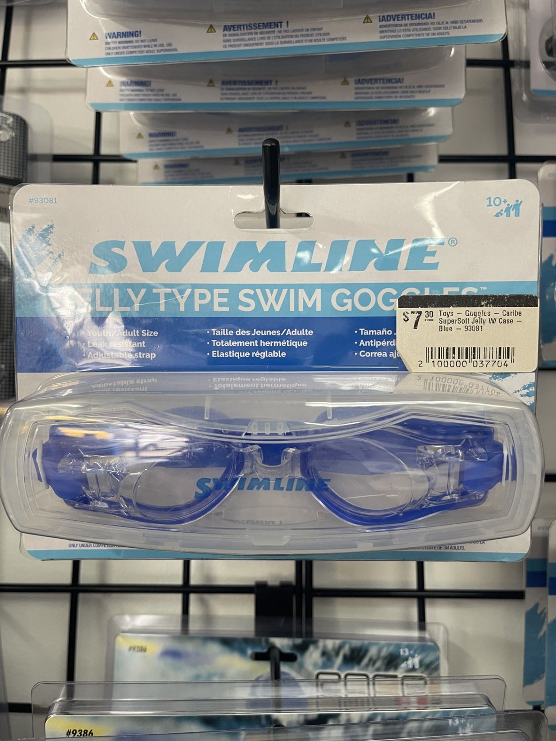 Toys - Goggles - Caribe SuperSoft Jelly W/ Case - Blue - 93081