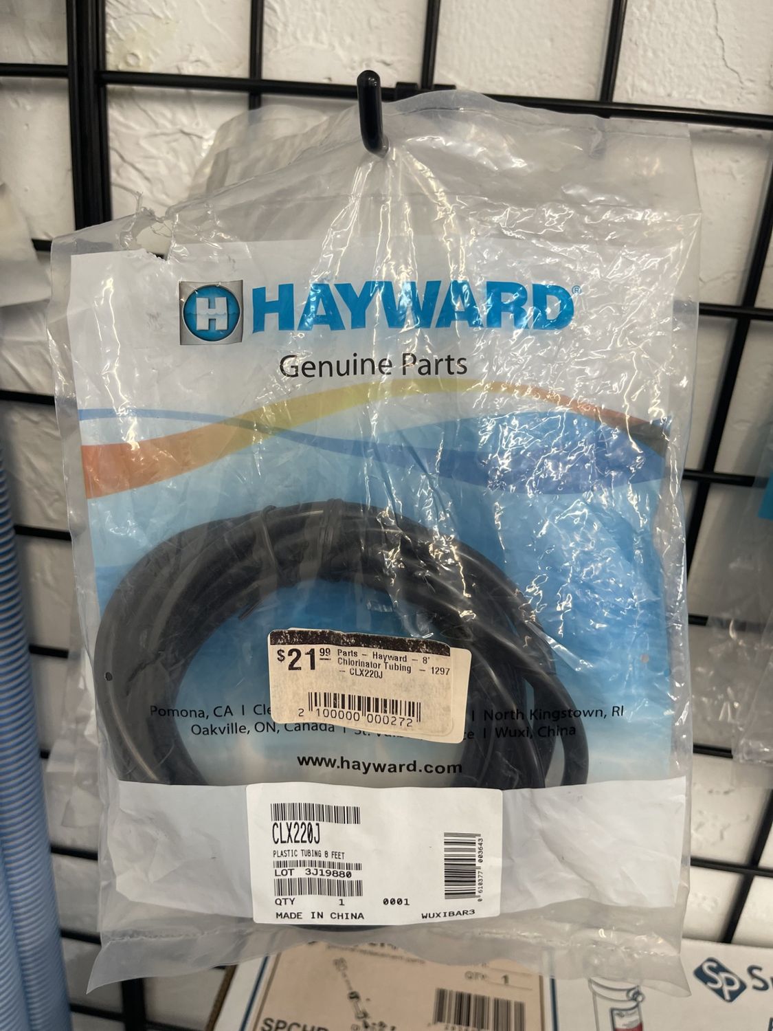 Parts - Hayward - 8' Chlorinator Tubing  - 1297 - CLX220J