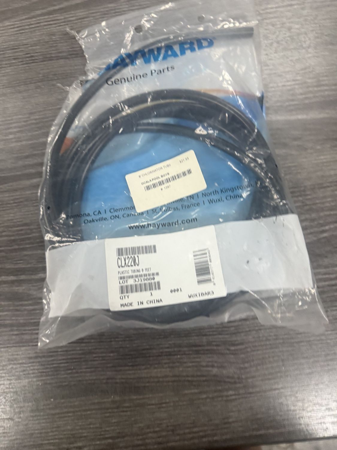 Parts - Hayward - 8' Chlorinator Tubing  - 1297 - CLX220J