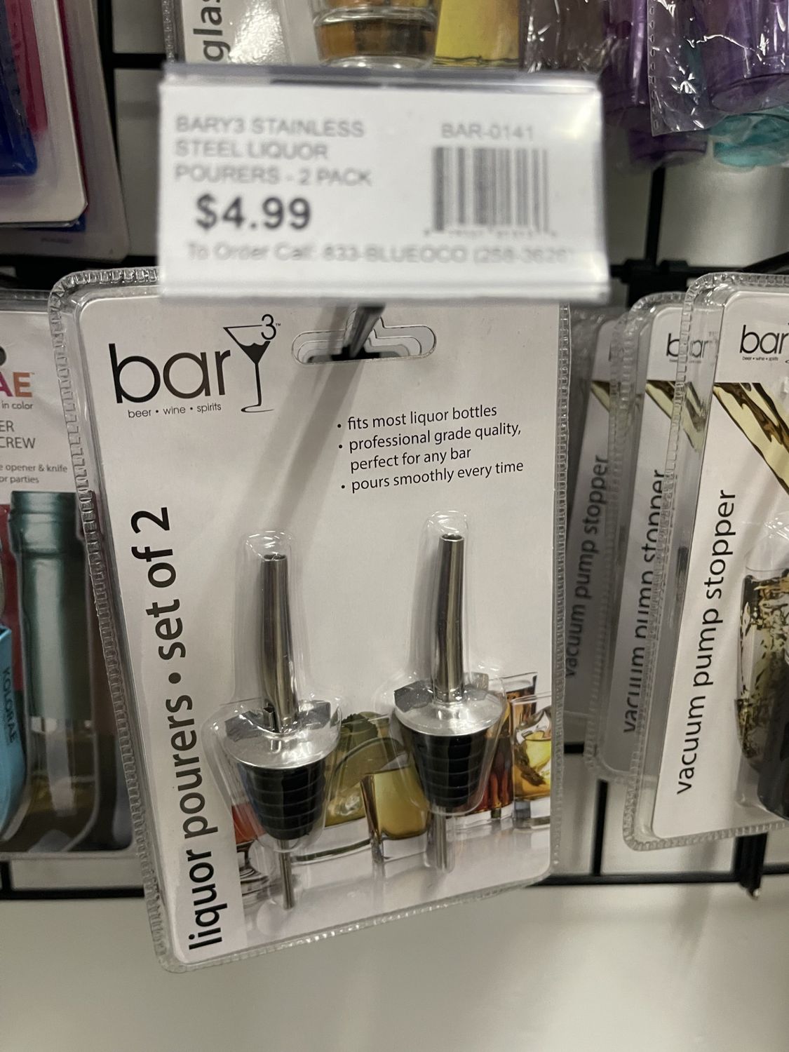 Bar - Stainless Steel Liquor Pourers - 2pc - 0141 Bar - Stainless Steel Liquor Pourers - 2pc - 0141