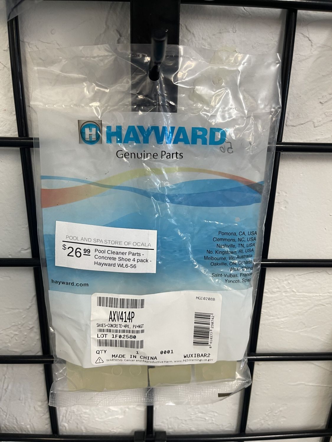 Pool Cleaner Parts - Concrete Shoe 4 pack - Hayward WL6-56 Pool Cleaner Parts - Concrete Shoe 4 pack - Hayward WL6-56