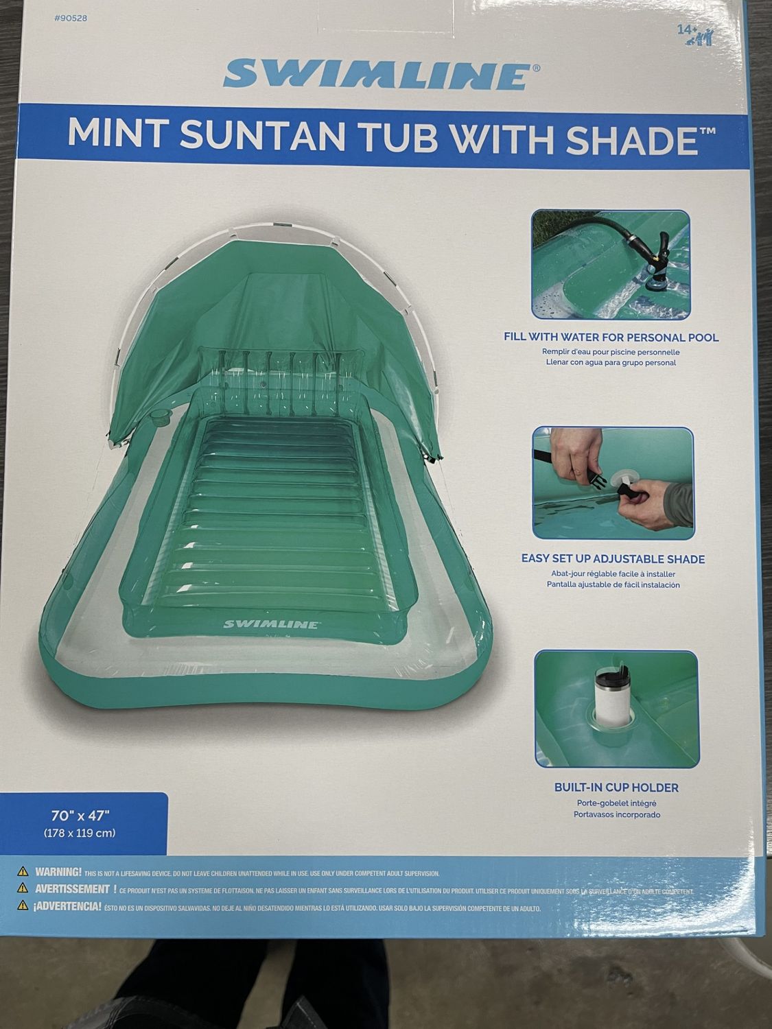 Suntan Tub Lounge (Mint)  w/adjustable shade 90528