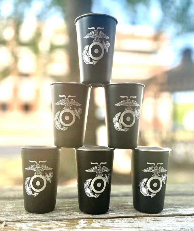 Black Metal Pint Glass