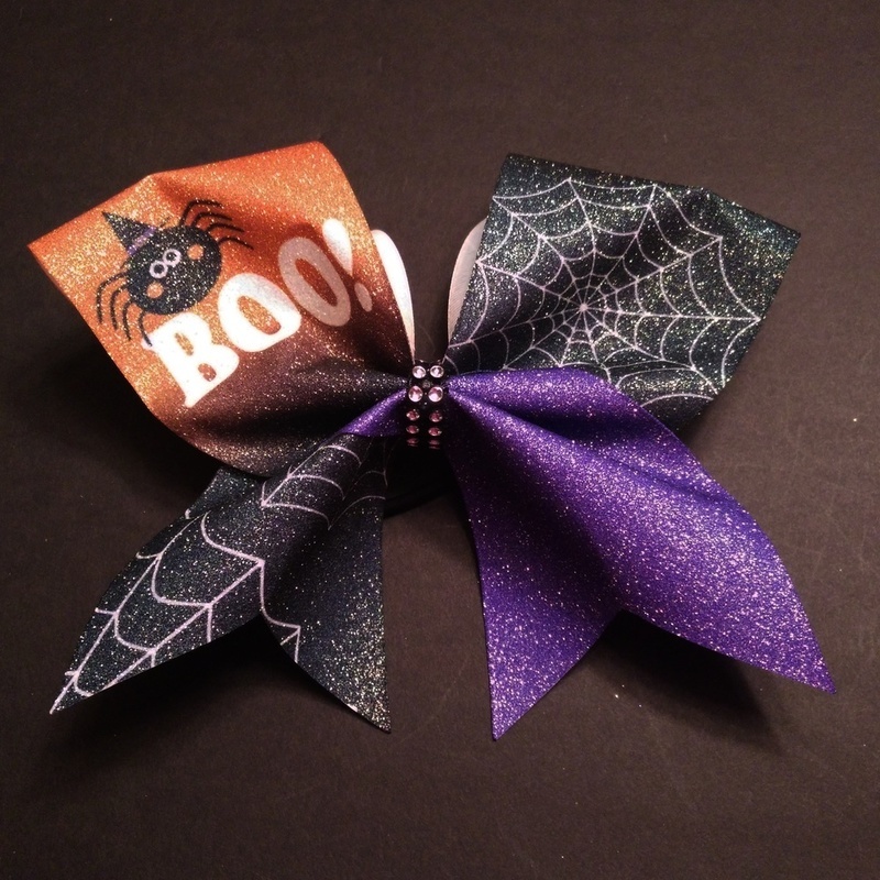 Boo Spider Glitter Bow