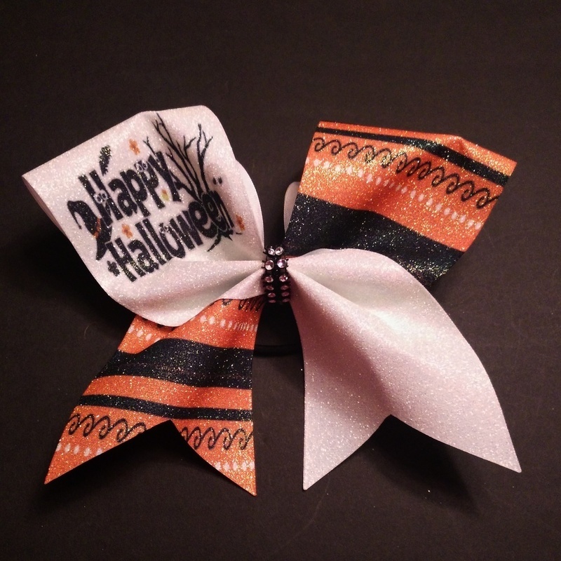 Happy Halloween Glitter Bow