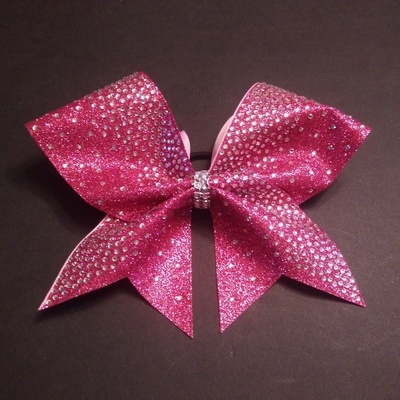 Pink Glitter Ombre Rhinestone Bow