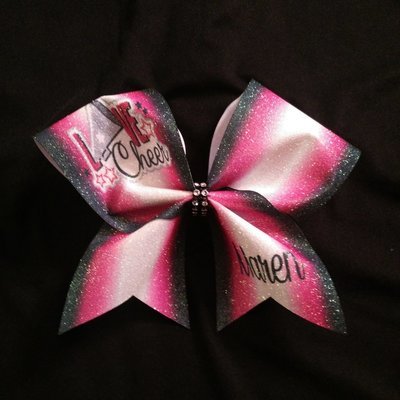 Love Cheer PERSONALIZED Glitter Bow