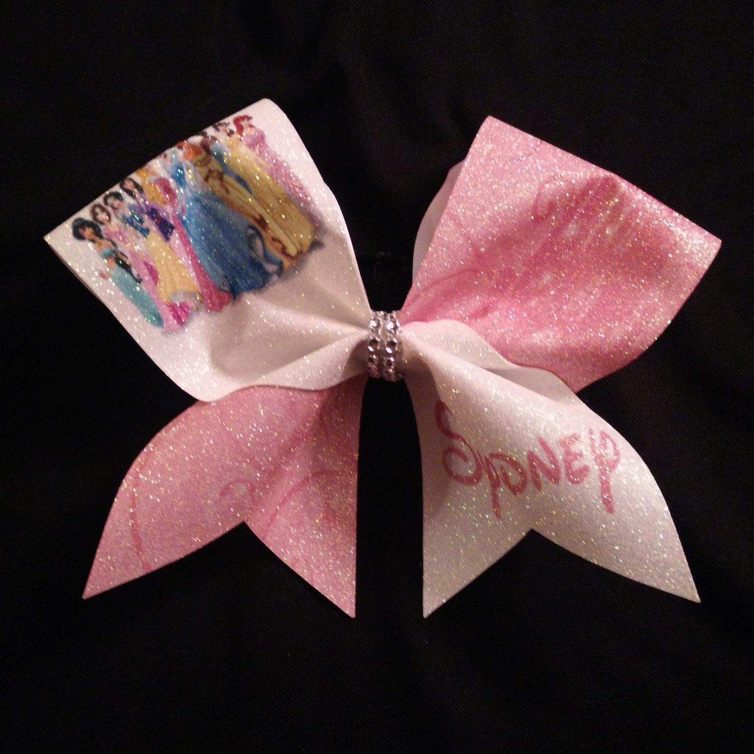 Disney Princess PERSONALIZED Glitter Bow