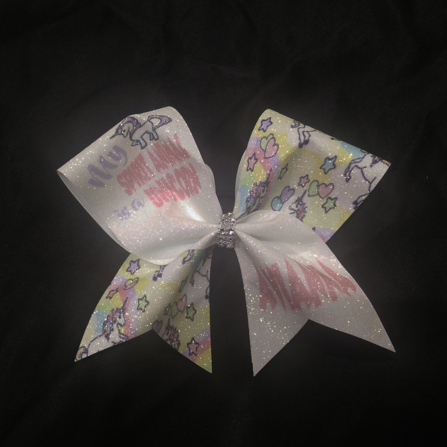 Unicorn PERSONALIZED Glitter Bow