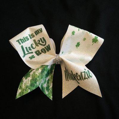 Lucky PERSONALIZED Glitter Bow