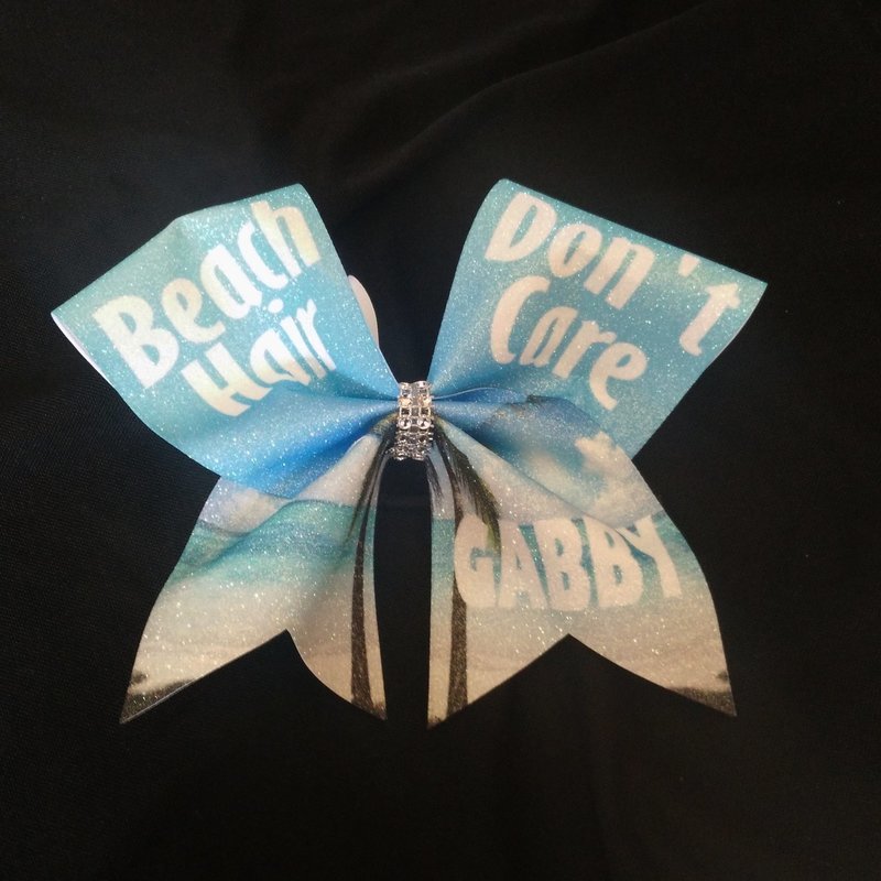 Beach Hair PERSONALIZED Glitter Bow