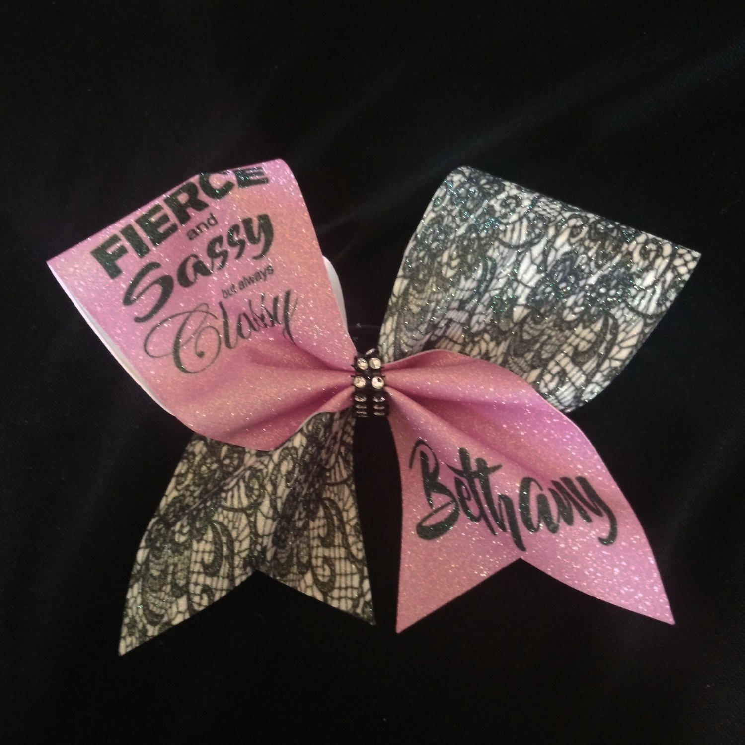 Fierce & Sassy PERSONALIZED Glitter Bow