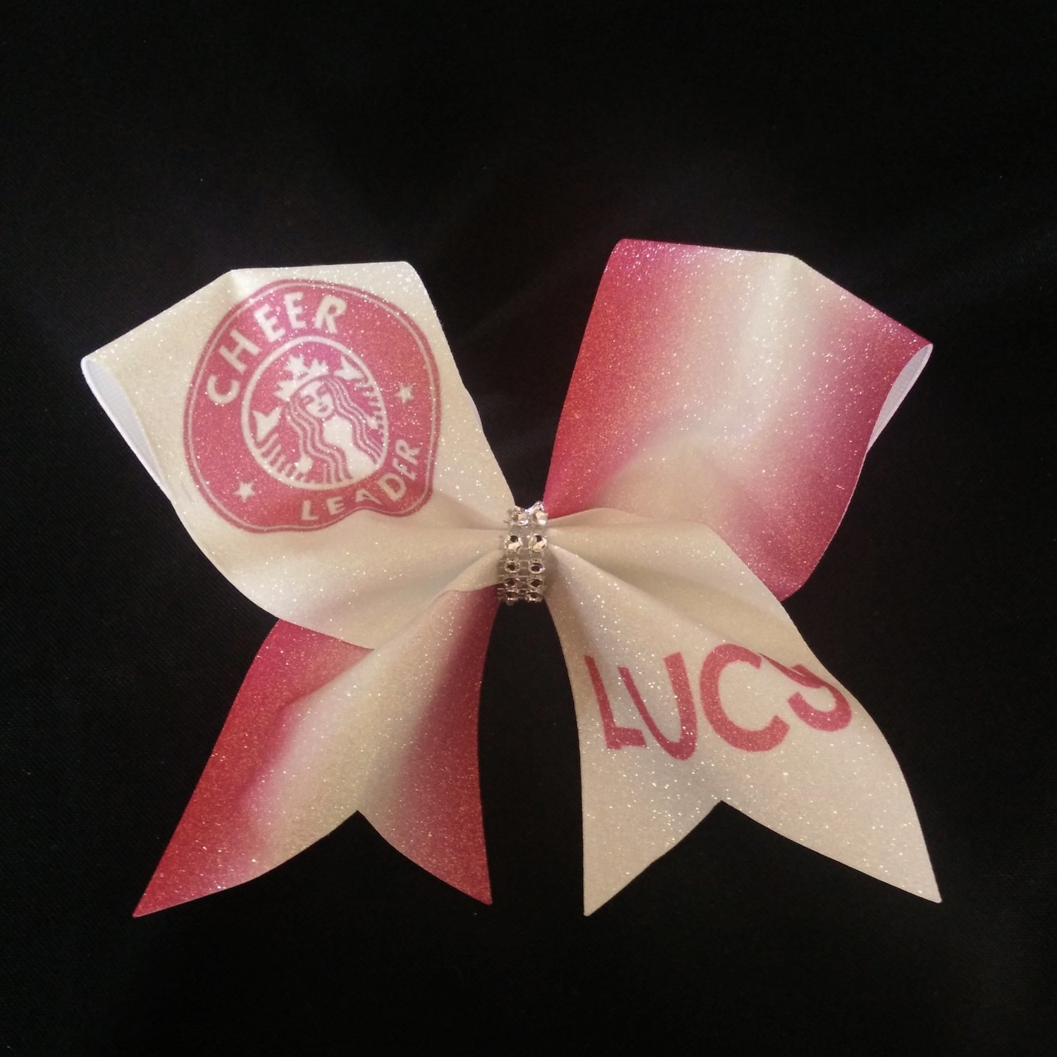 Pink Starbucks PERSONALIZED Glitter Bow