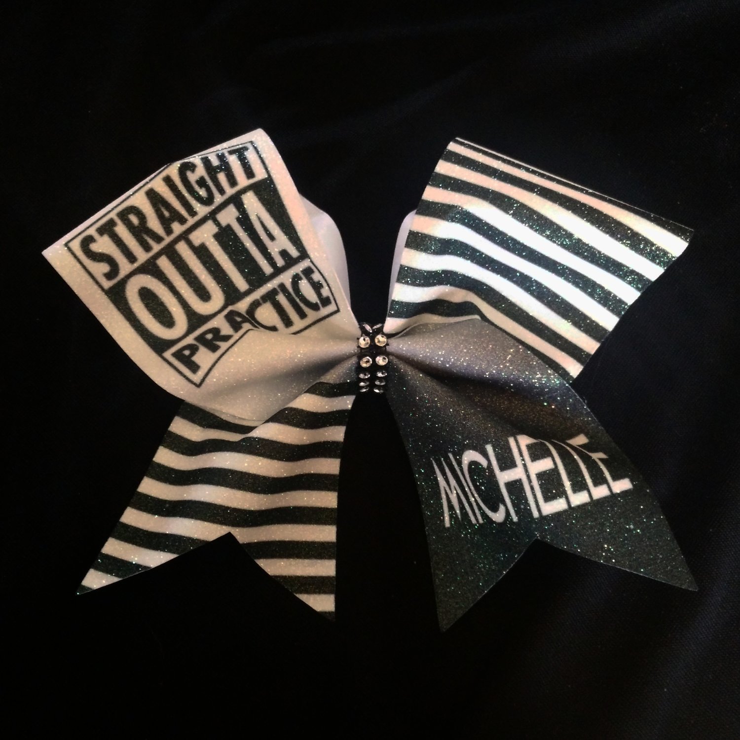 Straight Outta Practice PERSONALIZED Glitter Bow