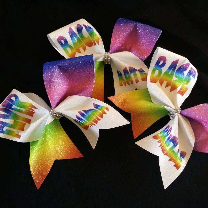 Rainbow Base Back Flyer PERSONALIZED Glitter Bow
