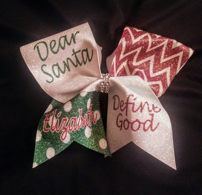 Dear Santa PERSONALIZED Glitter Bow