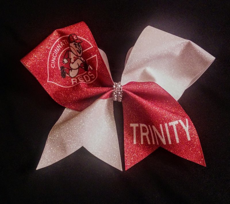 Cincinnati Reds PERSONALIZED Glitter Bow