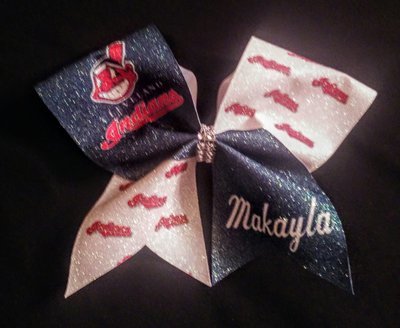 Cleveland Indians PERSONALIZED Glitter Bow