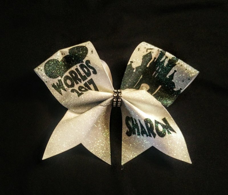 Ears 2017 Silver Ombre PERSONALIZED Glitter Bow