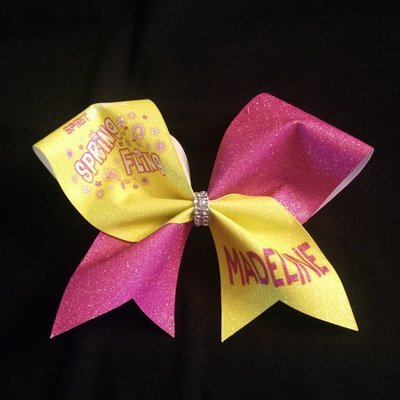 Spirit Extreme Spring Fling PERSONALIZED Glitter Bow