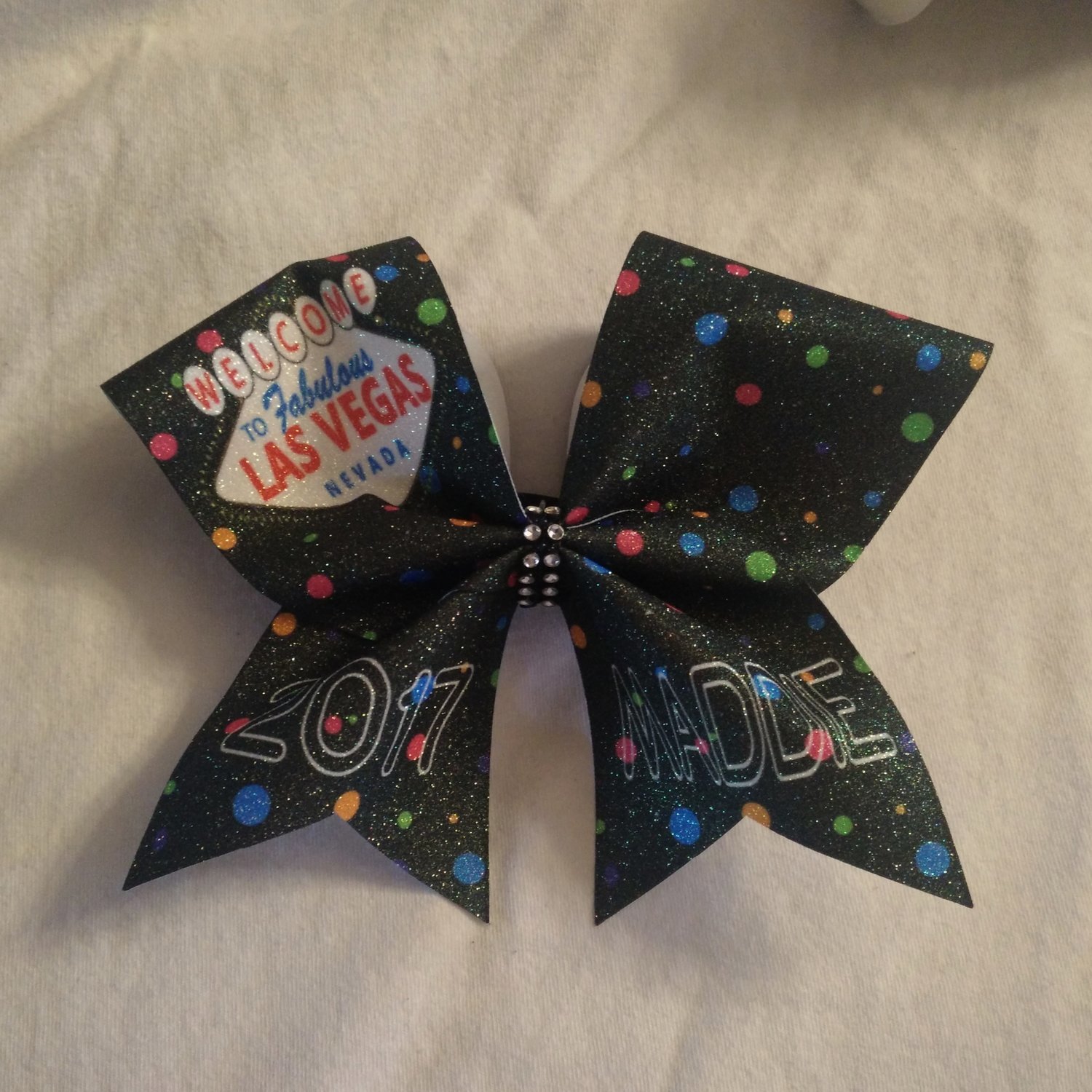 Las Vegas PERSONALIZED Glitter Bow