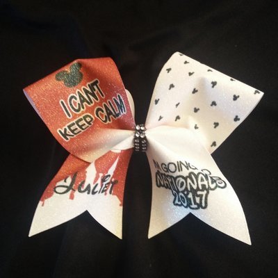 Going to Nationals PERSONALIZED Glitter Bow