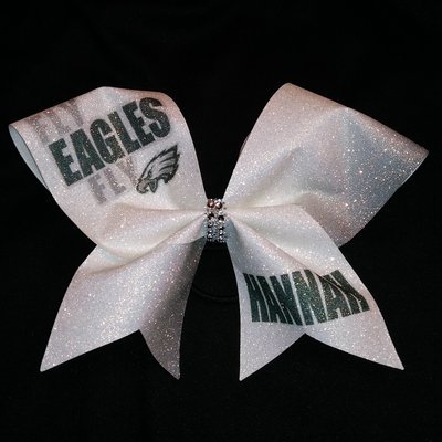 Fly Eagles Fly PERSONALIZED Glitter Bow