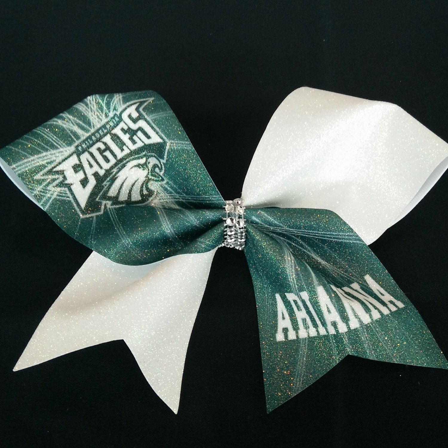Philadelphia Eagles Spray PERSONALIZED Glitter Bow