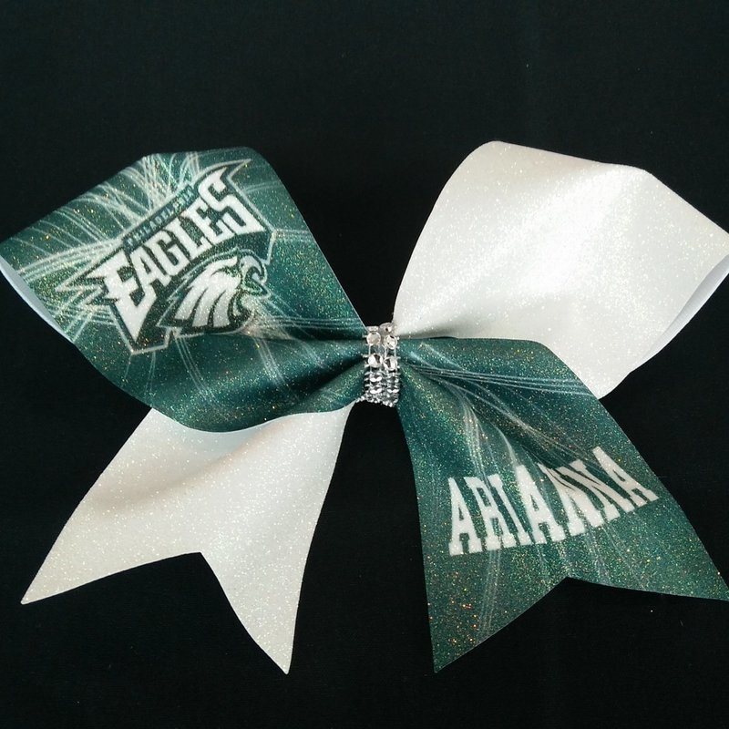 Philadelphia Eagles Spray PERSONALIZED Glitter Bow