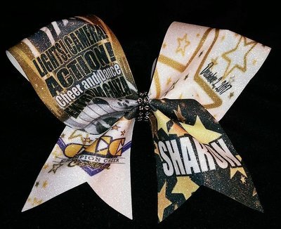 CCC Lights Camera Action PERSONALIZED Glitter Bow