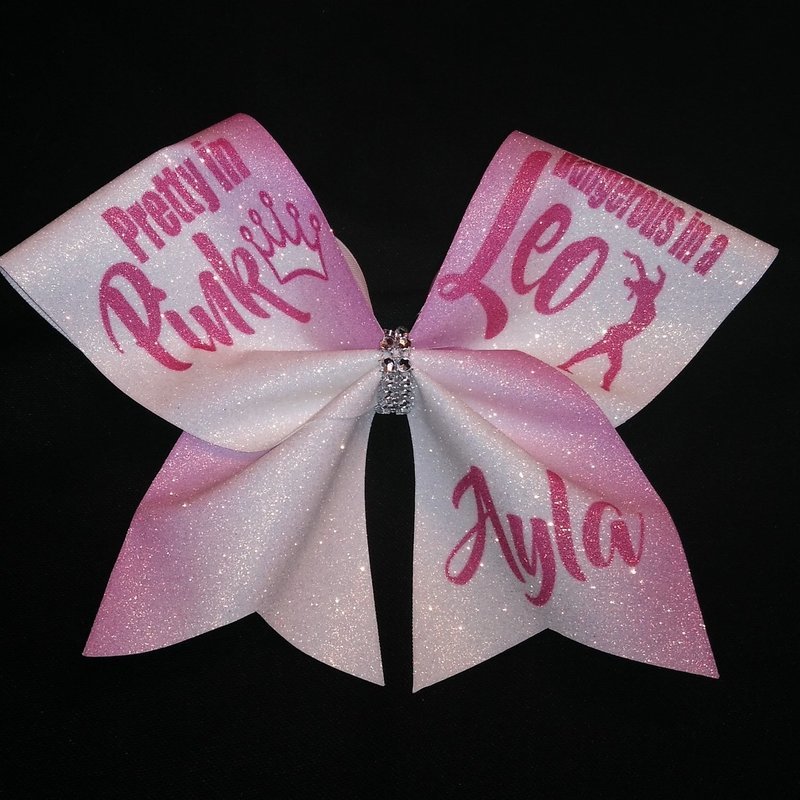 Gymnast Leo PERSONALIZED Glitter Bow