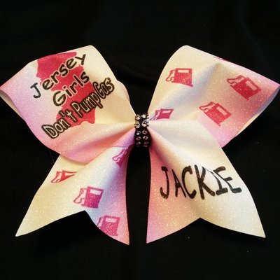 Jersey Girls PERSONALIZED Glitter Bow