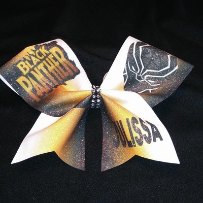 Black Panther PERSONALIZED Glitter Bow