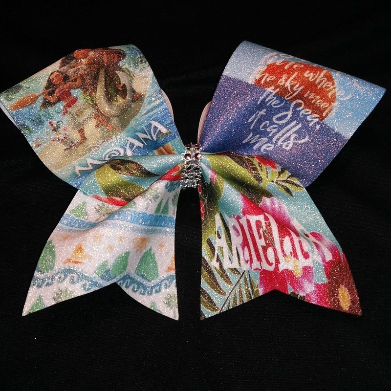 Moana PERSONALIZED Glitter Bow